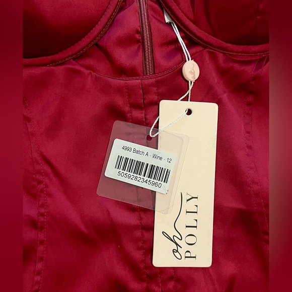 Oh Polly Cut Out Satin Mini Dress in Wine NWT sz 8 - Picture 7 of 10